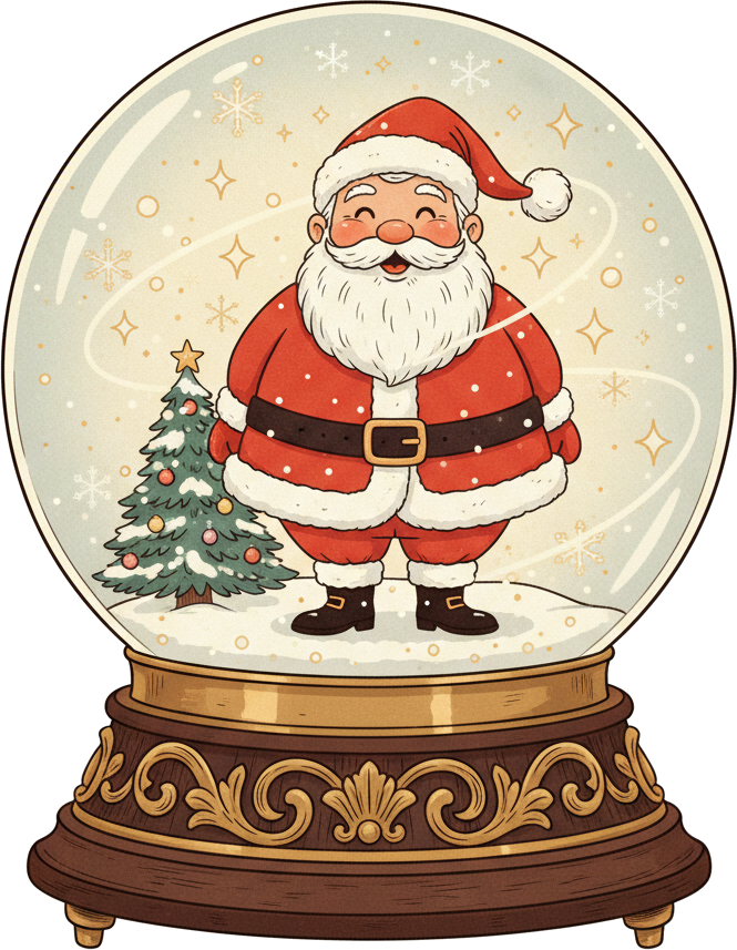 Santa in a snow globe